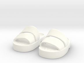 Sandals for Boudi in White Smooth Versatile Plastic