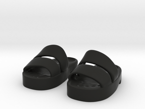 Sandals for Boudi in Black Smooth Versatile Plastic