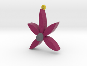 Violet Flower Pendant in Full Color Sandstone