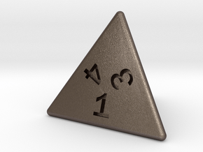 Chaos D4 (bottom edge) in Polished Bronzed-Silver Steel: Large