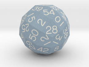 d54 Xenohedron (Dull Blue) in Natural Full Color Sandstone