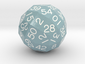 d54 Xenohedron (Dull Blue) in Smooth Full Color Nylon 12 (MJF)