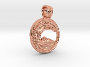 Water pendant  in Polished Copper: Medium