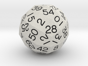 d54 Xenohedron (White) in Natural Full Color Sandstone
