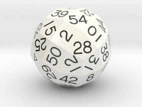 d54 Xenohedron (White) in Smooth Full Color Nylon 12 (MJF)