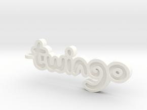Twingo Keychain in White Processed Versatile Plastic