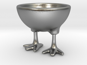 Feet Egg Cup in Natural Silver