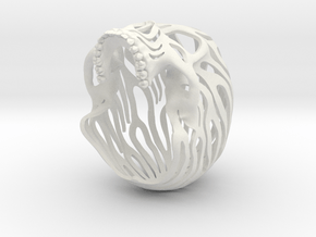 Skull Flames P2 Top- 6.2cm in White Natural Versatile Plastic