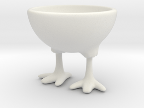 Feet Egg Cup in White Natural Versatile Plastic