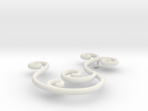 wire swirls with loop in White Natural Versatile Plastic