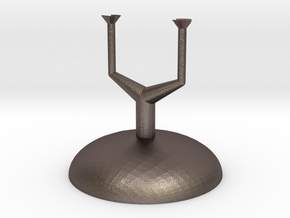 Small Display Stand in Polished Bronzed Silver Steel