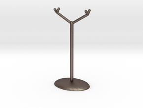 Large Necklace Stand in Polished Bronzed Silver Steel