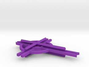 Cathedral Cross 5"  in Purple Processed Versatile Plastic