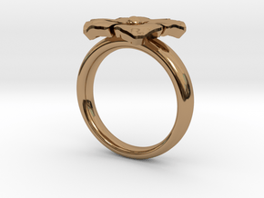 new ring flower S53 in Polished Brass