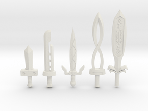 Sword Pack II in White Natural Versatile Plastic