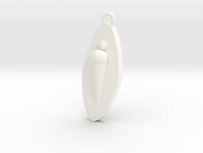 Ice Cream Pendant in White Processed Versatile Plastic