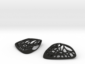 Butterfly Earrings (S)  in Black Natural Versatile Plastic