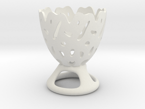 Decorative Eggcup in White Natural Versatile Plastic