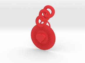 Bright Heart Pendant in Red Processed Versatile Plastic