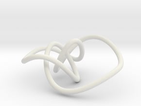 Mathematical knot, thin in White Natural Versatile Plastic