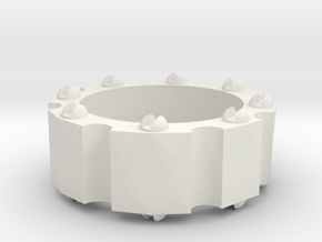 Steampunk Ring in White Natural Versatile Plastic