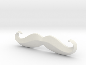 Mustache in White Natural Versatile Plastic