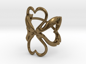 Swan-Heart Ring (small) in Natural Bronze
