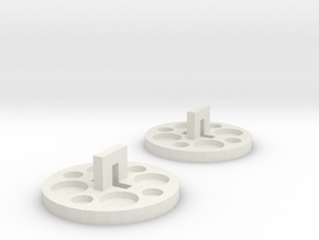 120 To 116 Film Spool Adapters, Set of 2 in White Natural Versatile Plastic