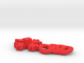 Fractal Pendant in Red Processed Versatile Plastic
