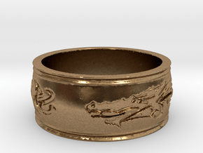 Regent Dragon Ring Size 8 in Natural Brass