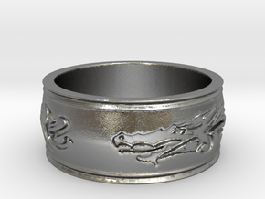 Regent Dragon Ring Size 8 in Natural Silver