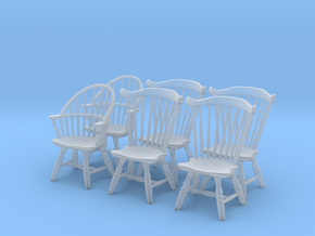 1:43 Windsor Chair Set in Smooth Fine Detail Plastic