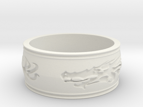 Regent Dragon Ring Size 8 in White Natural Versatile Plastic