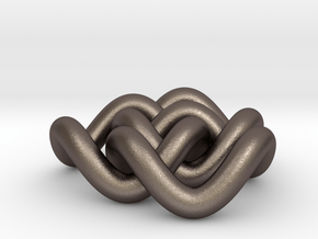 Borromean 6cm, thicker in Polished Bronzed Silver Steel