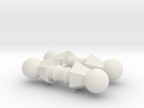 Action Figure Ball Necks in White Natural Versatile Plastic