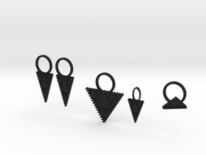 Tessellation Triangle Jewelry Set in Black Natural Versatile Plastic