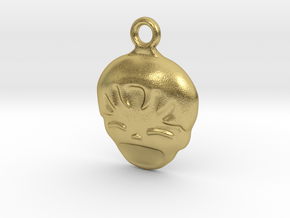 Smiling Child - head - Design for pendant/earring  in Natural Brass