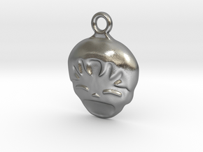 Smiling Child - head - Design for pendant/earring  in Natural Silver