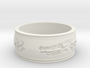 Regent Dragon Ring Size 7 in White Natural Versatile Plastic