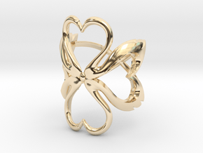 Swan-Heart Ring (small) in 14K Yellow Gold