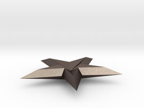 FINAL SHAPEWAYS 3D STAR in Polished Bronzed Silver Steel