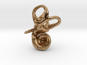 Inner Ear (Cochlea) Lapel Pin in Polished Brass
