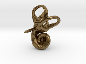 Inner Ear (Cochlea) Lapel Pin in Polished Bronze