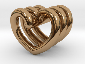 Heart Helix Pendant in Polished Brass