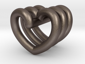 Heart Helix Pendant in Polished Bronzed Silver Steel