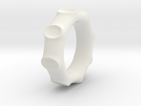 Moon Crater ring in White Natural Versatile Plastic