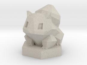 Low-poly Ivysaur With Stand in Natural Sandstone