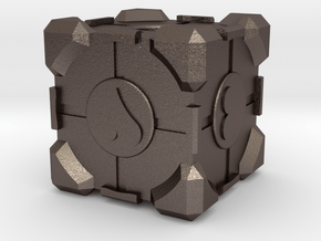 Companion Cube in Polished Bronzed Silver Steel