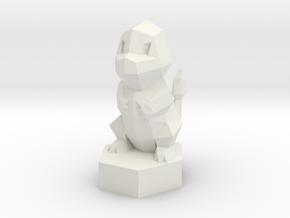 Low-poly Charmander On Stand in White Natural Versatile Plastic