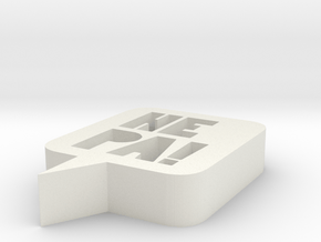 HEPA logo - 3x0,6 in - 7,6cm in White Natural Versatile Plastic